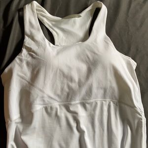 White Athleta Built In Bra Tanktop
